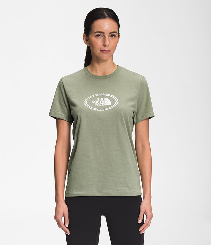 Camiseta The North Face Mujer Manga Corta Graphic - Colombia OQTERV654 - Verde